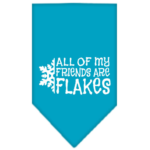 All my friends are Flakes Screen Print Bandana Turquoise Large